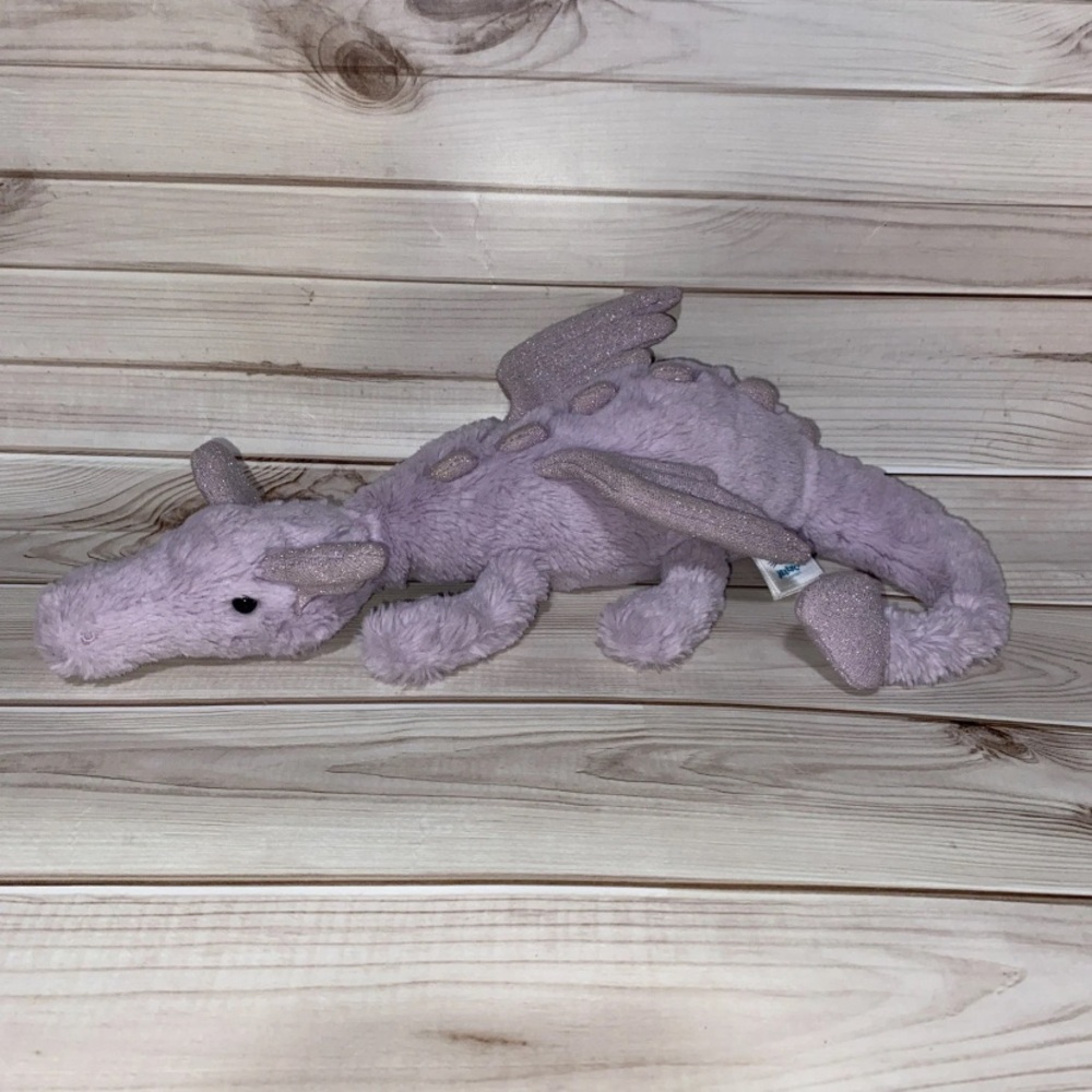 Jellycat Little Lavender Dragon Plush Darling Purple GLITTER Wings/ears & tail